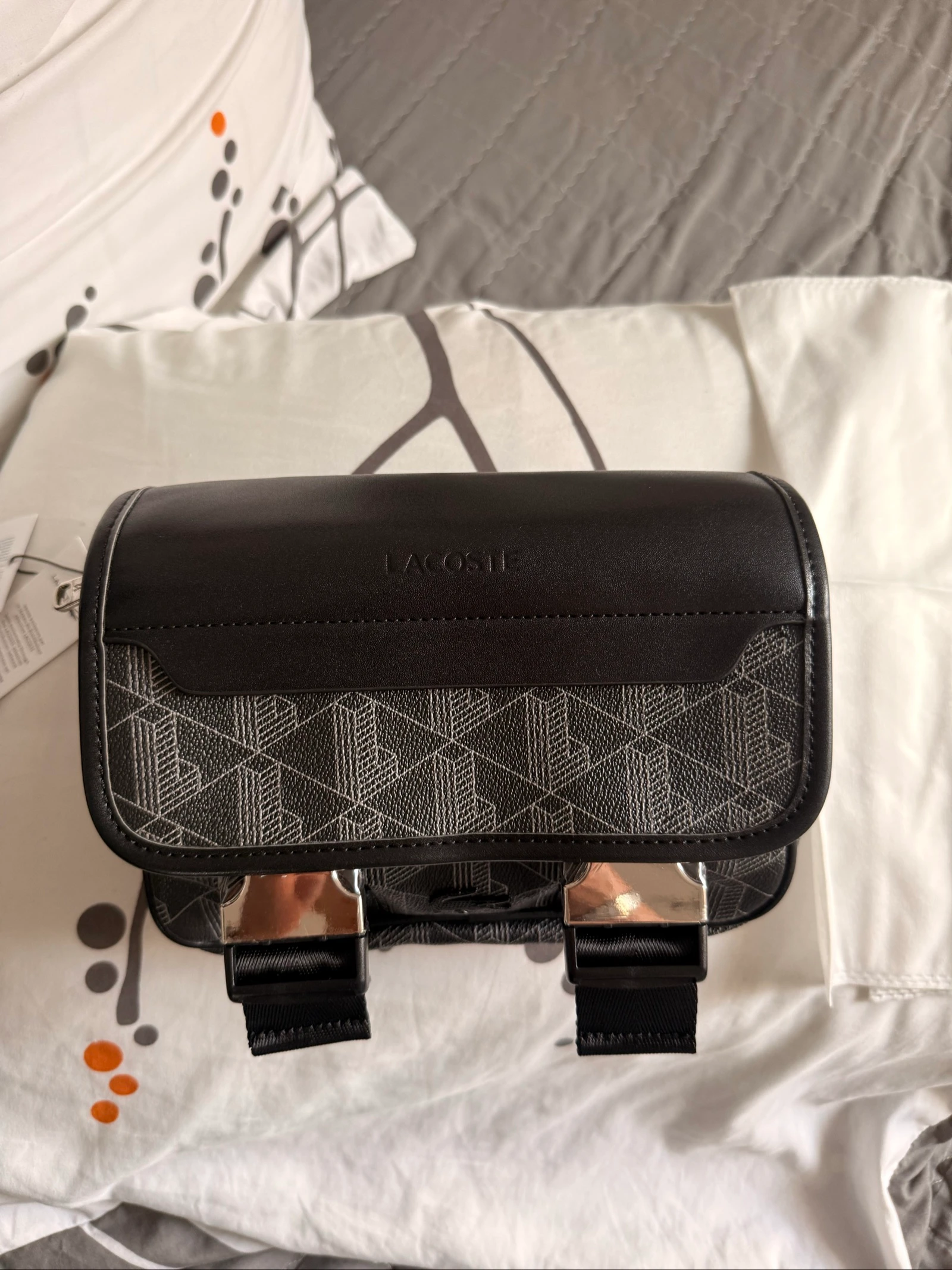 Sac bandoulière Lacoste Monogram preto – Novo com estojo – photo 8